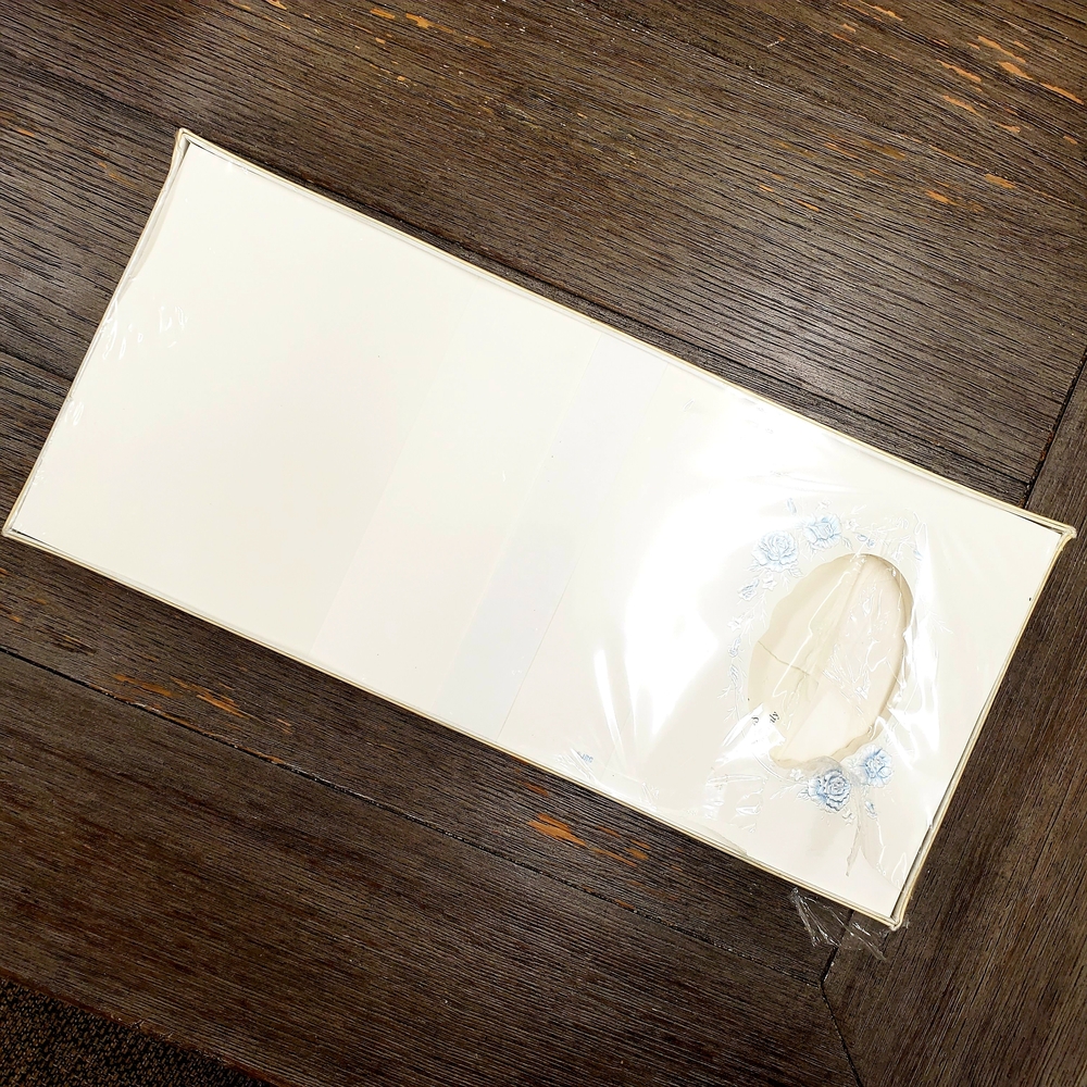 PARAMOUNT Vellum Announcements Blue Roses Oval Window 50 Wedding Invitations